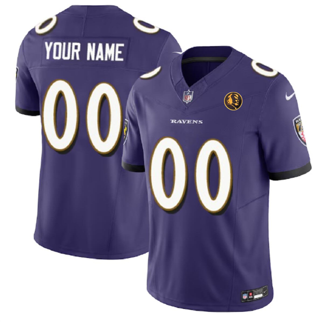 Men's Baltimore Ravens Active Player Custom Purple 2023 F.U.S.E. With John Madden Patch Vapor Football Limited Jersey - Click Image to Close